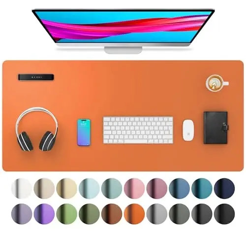 Aothia Leather Desk Pad Protector, Mouse Pad, Office Desk Mat, Non-Slip PU Leather Desk Blotter, Laptop Desk Pad, Waterproof Desk Writing Pad for Office and Home (36