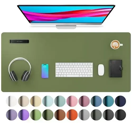 Aothia Leather Desk Pad Protector, Mouse Pad, Office Desk Mat, Non-Slip PU Leather Desk Blotter, Laptop Desk Pad, Waterproof Desk Writing Pad for Office and Home (36