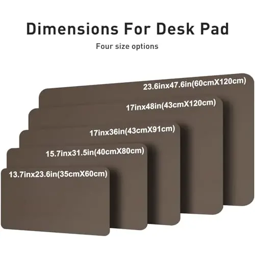 Aothia Leather Desk Pad Protector, Mouse Pad, Office Desk Mat, Non-Slip PU Leather Desk Blotter, Laptop Desk Pad, Waterproof Desk Writing Pad for Office and Home (Coffee, 36