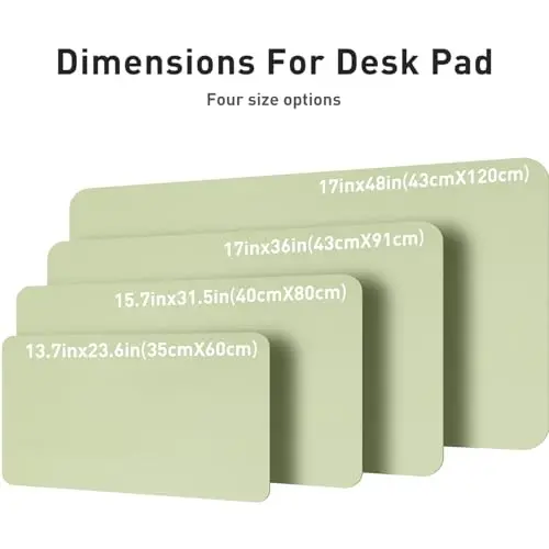 Aothia Leather Desk Pad Protector, Mouse Pad, Office Desk Mat, Non-Slip PU Leather Desk Blotter, Laptop Desk Pad, Waterproof Desk Writing Pad for Office and Home (Grass Green, 36