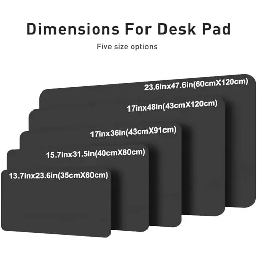 Aothia Leather Desk Pad Protector, Mouse Pad, Office Desk Mat, Non-Slip PU Leather Desk Blotter, Laptop Desk Pad, Waterproof Desk Writing Pad for Office and Home (Gray,36