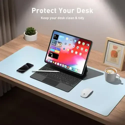 Aothia Leather Desk Pad Protector, Office Desk Mat, Large Mouse Pad, Non-Slip PU Leather Desk Blotter, Laptop Desk Pad, Waterproof Desk Writing Pad for Office and Home (48