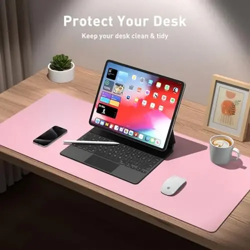 Aothia Leather Desk Pad Protector, Office Desk Mat, Large Mouse Pad, Non-Slip PU Leather Desk Blotter, Laptop Desk Pad, Waterproof Desk Writing Pad for Office and Home (48