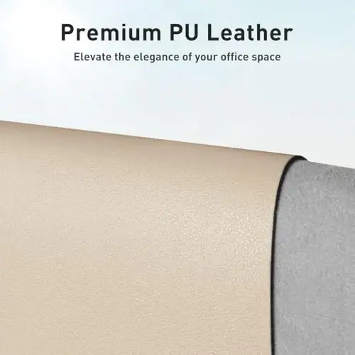 Aothia Non-Slip PU Leather Waterproof Laptop Desk Pad Protector, Blotter Mat, Writing and Mouse Pad for Office & Home, Beige, 23.6