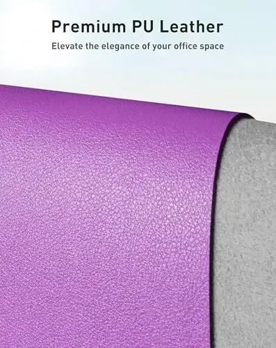 Aothia Faux Leather Desk Mat - Large Mouse Pad, Non-Slip PU Leather Blotter, Waterproof Writing Surface for Office and Home (Iris Violet, 42