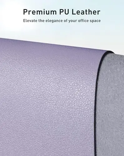 Aothia Faux Leather Desk Mat - Large Mouse Pad, Non-Slip PU Leather Blotter, Waterproof Writing Surface for Office and Home (Lavender, 42