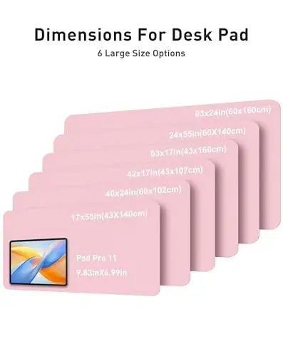 Aothia Faux Leather Desk Mat - Large Mouse Pad, Non-Slip PU Leather Blotter, Waterproof Writing Surface for Office and Home (Fairy Pink, 63