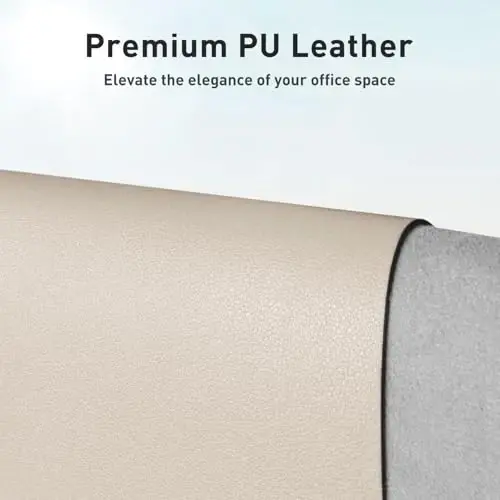 Aothia Faux Leather Desk Mat – Large Mouse Pad, Non-Slip PU Leather Blotter, Waterproof Writing Surface for Office and Home (Aqua, 47.2