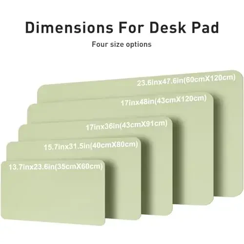 Aothia Faux Leather Desk Mat – Large Mouse Pad, Non-Slip PU Leather Blotter, Waterproof Writing Surface for Office and Home (Grass Green, 47.2