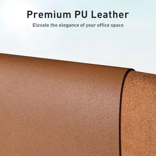 Aothia Faux Leather Desk Mat – Large Mouse Pad, Non-Slip PU Leather Blotter, Waterproof Writing Surface for Office and Home (Aqua, 47.2