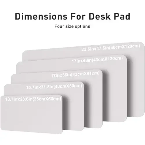 Aothia Faux Leather Desk Mat – Large Mouse Pad, Non-Slip PU Leather Blotter, Waterproof Writing Surface for Office and Home (Pale Lavender White, 47.2