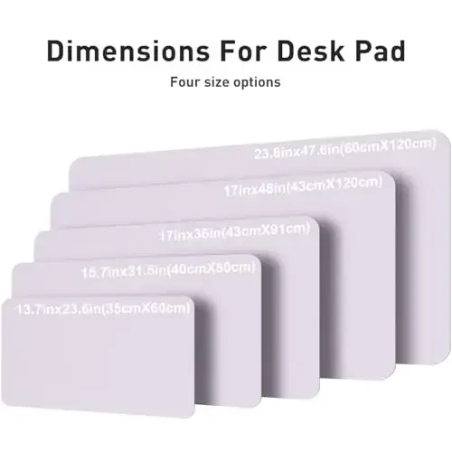 Aothia Faux Leather Desk Mat – Large Mouse Pad, Non-Slip PU Leather Blotter, Waterproof Writing Surface for Office and Home (Soft Lavender, 47.2