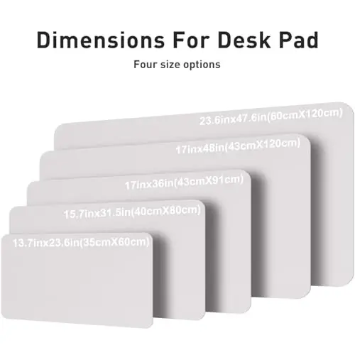 Aothia Faux Leather Desk Mat – Large Mouse Pad, Non-Slip PU Leather Blotter, Waterproof Writing Surface for Office and Home (Pale Lavender White, 47.2