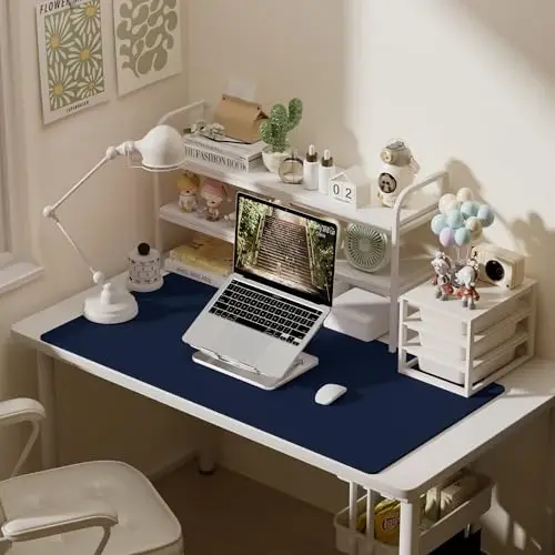 Aothia sun'iy charm stol mati - Katta sichqoncha paneli, sirpanmaydigan PU charm qog'oz, ofis va uy uchun suv o'tkazmaydigan yozuv yuzasi (Aqua, 47.2