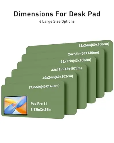 Aothia Sun'iy Charm Stol Tagligi - Katta Sichqoncha Gilamchasi, Sirpanmaydigan PU Charm Blotter, Ofis va Uy Uchun Suv O'tkazmaydigan Yozish Yuzasi (Zaytun Yashil, 42