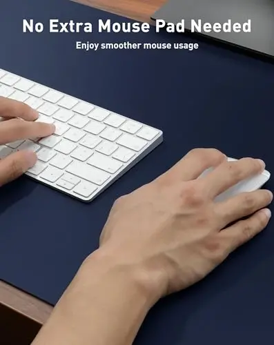 Aothia Sun'iy Charm Stol Tagligi - Katta Sichqoncha Kovriki, Sirpanmaydigan PU Charm Blotter, Ofis va Uy uchun Suv O'tkazmaydigan Yozish Sirti (To'q Ko'k, 63