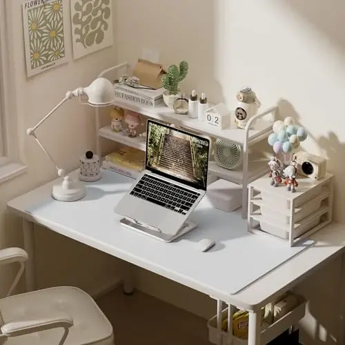 Aothia sun'iy charm stol uchun mat - katta sichqoncha paneli, sirpanmaydigan PU charm qog'oz, ofis va uy uchun suv o'tkazmaydigan yozuv yuzasi (Aqua, 47.2