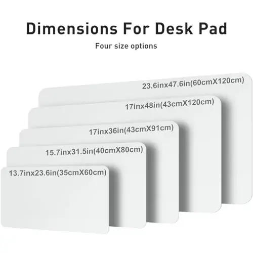 Aothia sun'iy charm stol uchun mat - katta sichqoncha paneli, sirpanmaydigan PU charm qog'oz, ofis va uy uchun suv o'tkazmaydigan yozuv yuzasi (Aqua, 47.2