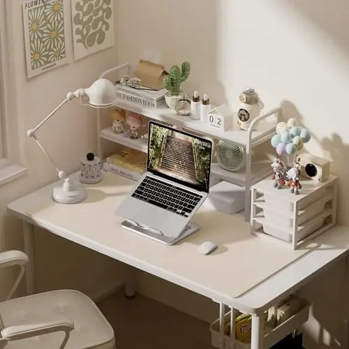 Aothia sun'iy charm stol usti gilami - Katta sichqoncha, sirpanmaydigan PU charm qog'oz, ofis va uy uchun suv o'tkazmaydigan yozuv yuzasi (Aqua, 47,2