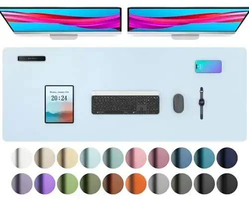 Aothia Teri Stol Ustida Himoya, Ofis Stoli Mat, Katta Sichqoncha, Sirpanmaydigan PU Teri Stoli Blotter, Noutbuk Teri, Ofis va Uy uchun Suv o'tkazmaydigan Stol Yozuvchisi (48