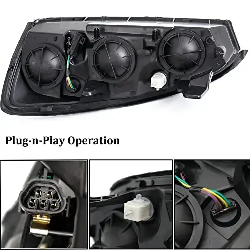 A&P For 2004-2007 Chevy Malibu, 08 Chevy Malibu Classic Headlights Headlamp Assembly Replacement Driver and Passenger Side, Chrome - 2