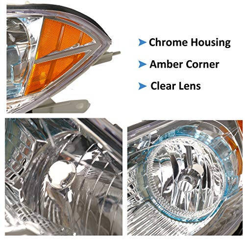 A&P For 2008 2009 2010 2011 2012 Chevy Malibu Headlight Chrome Housing Amber Signal Lamps Driver and Passenger Side - 3