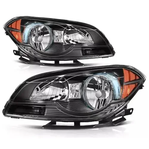 A&P For 2008 2009 2010 2011 2012 Chevy Malibu Headlight Chrome Housing Amber Signal Lamps Driver and Passenger Side - A&P