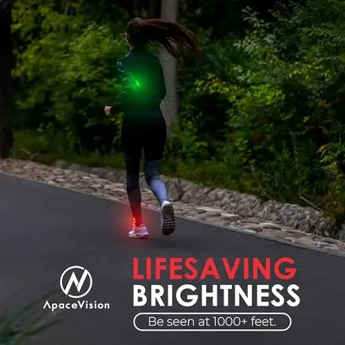 Apace Vision LED Safety Light (2 Pack) with Bonus Items – Clip On Strobe/Running Lights for Runners, Dogs, Bikes, Walking and More - 4