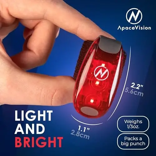 Apace Vision LED Safety Light (2 Pack) with Bonus Items – Clip On Strobe/Running Lights for Runners, Dogs, Bikes, Walking and More - 5