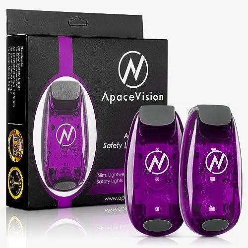 Apace Vision LED Safety Light (2 Pack) with Bonus Items – Clip On Strobe/Running Lights for Runners, Dogs, Bikes, Walking and More - 1