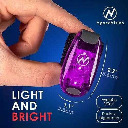 Apace Vision LED Safety Light (2 Pack) with Bonus Items – Clip On Strobe/Running Lights for Runners, Dogs, Bikes, Walking and More - 4