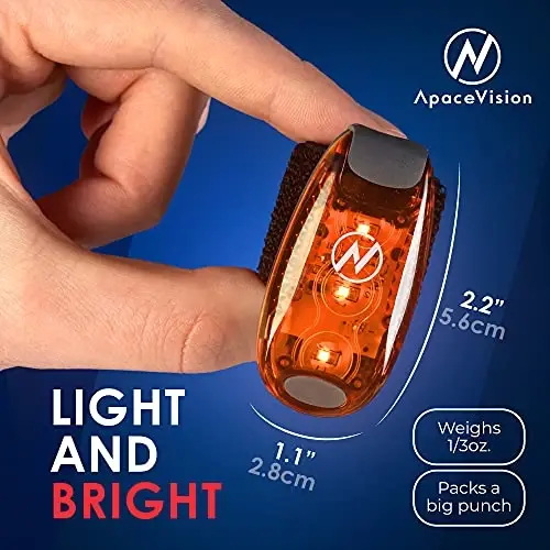 Apace Vision LED Safety Light (2 Pack) with Bonus Items – Clip On Strobe/Running Lights for Runners, Dogs, Bikes, Walking and More - 4