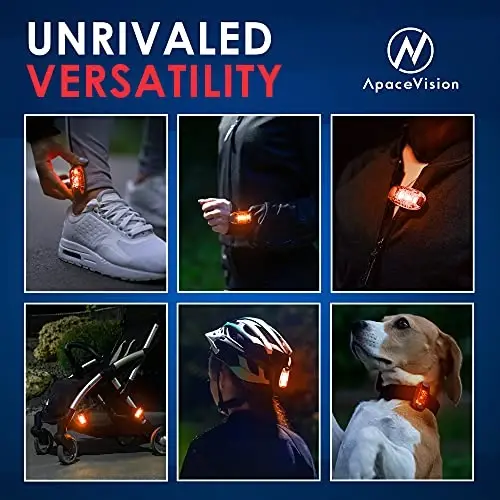 Apace Vision LED Safety Light (2 Pack) with Bonus Items – Clip On Strobe/Running Lights for Runners, Dogs, Bikes, Walking and More - 5