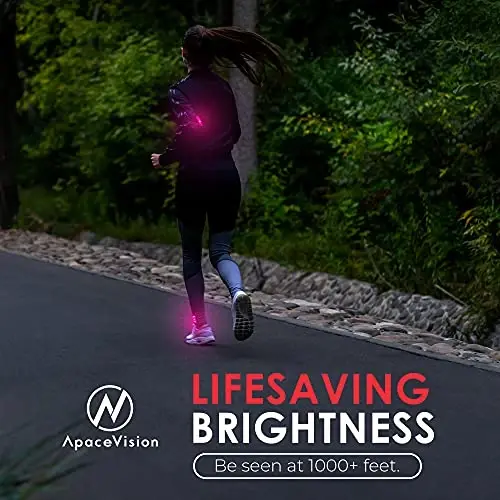 Apace Vision LED Safety Light (2 Pack) with Bonus Items – Clip On Strobe/Running Lights for Runners, Dogs, Bikes, Walking and More - 3