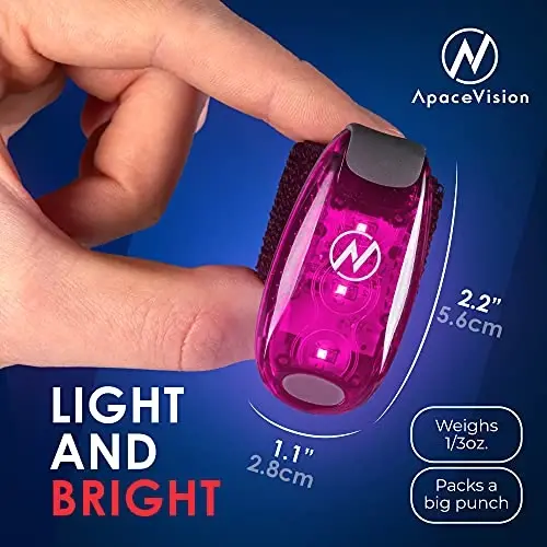 Apace Vision LED Safety Light (2 Pack) with Bonus Items – Clip On Strobe/Running Lights for Runners, Dogs, Bikes, Walking and More - 4