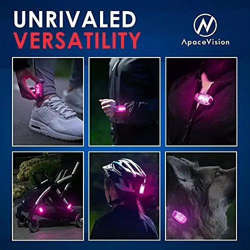 Apace Vision LED Safety Light (2 Pack) with Bonus Items – Clip On Strobe/Running Lights for Runners, Dogs, Bikes, Walking and More - 5