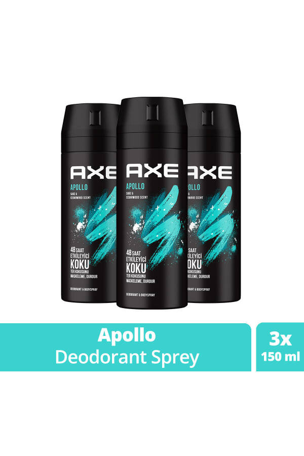 Apollo Men Spray Deodorant 48 Hours Impressive Scent Body Spray 150 ml X3 Pack - 25