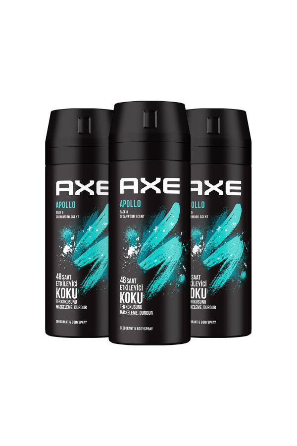 Apollo Men Spray Deodorant 48 Hours Impressive Scent Body Spray 150 ml X3 Pack - 26