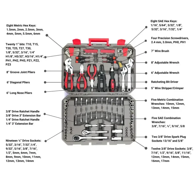 Apollo Tools DT1242 Mechanical and General Repair Mechanics Tool Set - 6