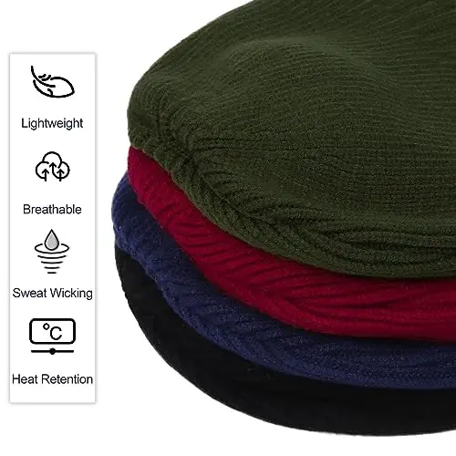 Apoway 4 Pack Qishki Issiq Quloqli Shapka Qalin Fleece Astarlı Quloq Qopqog'i Erkaklar Ayollar uchun Cho'ziluvchan Soat Bosh Suyagi Shapka - 6