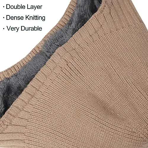 Apoway 4 Pack Winter Warm Earflap Hat Thick Fleece Lined Beanie with Ear Cover Stretchy Watch Skull Cap for Men Women - 3