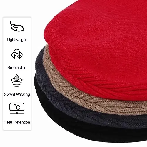 Apoway 4 Pack Winter Warm Earflap Hat Thick Fleece Lined Beanie with Ear Cover Stretchy Watch Skull Cap for Men Women - 6