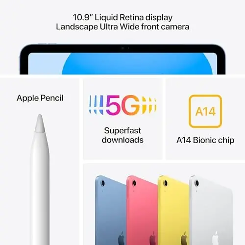 Apple 2022 iPad, 10.9-inch, Wi-Fi + Cellular, 256GB - Silver (Renewed) - 4