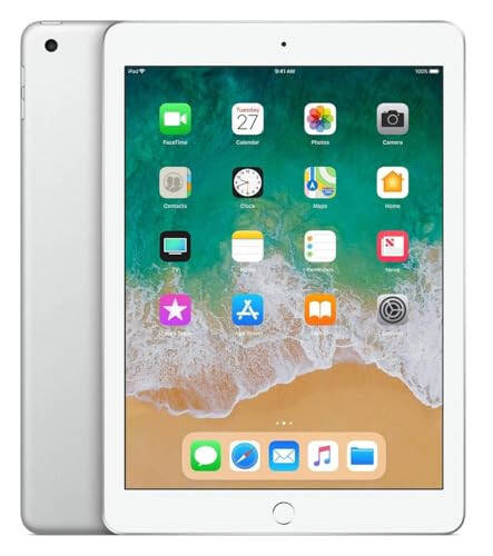 Apple 9.7 dyuymli iPad (2018 yil boshida, 32GB, faqat Wi-Fi, Kumush) MR7G2LL/A (Qayta tiklangan) - 1