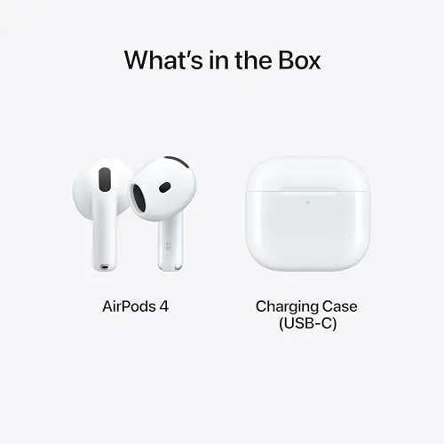 Apple AirPods 4 Wireless Earbuds, Bluetooth Headphones, Personalized Spatial Audio, Sweat and Water Resistant, USB-C Charging Case, H2 Chip, Up to 30 Hours of Battery Life, Effortless Setup for iPhone - 3