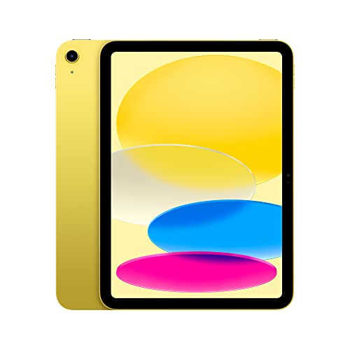 Apple iPad (10-avlod): A14 Bionic chipli, 10.9 dyuymli Liquid Retina displey, 64GB, Wi-Fi 6, 12MP oldingi/12MP orqa kamera, Touch ID, Kun bo'yi batareya muddati - Sariq - 1