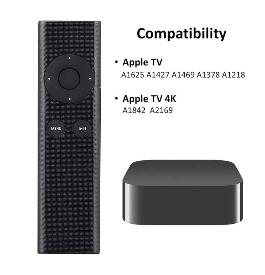 New Replaced Remote fit for Apple TV 4K 1 2 3 A1427 A1469 A1378 A1294 MD199LL/A MC572LL/A MC377LL/A MM4T2AM/A MM4T2ZM/A TV MacBook iPhone Universal Dock Music System MC377LL - 2