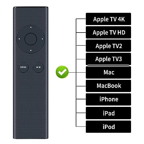 Apple TV 4K 1 2 3 için Yeni Yedek Uzaktan Kumanda, Apple TV A1294 A1469 A1427 A1378 MC377LL/A MM4T2AM/A MD199LL/A MC572LL/A MM4T2ZM/A ile Uyumlu, Evrensel iPhone MacBook Dock Müzik Sistemi - 9