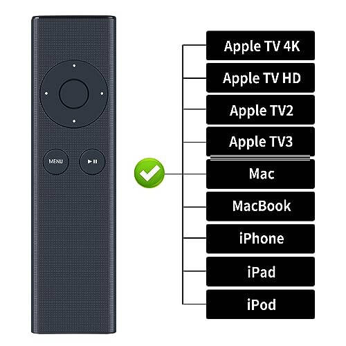 Apple TV 4K 1 2 3 için Yeni Yedek Uzaktan Kumanda, Apple TV A1294 A1469 A1427 A1378 MC377LL/A MM4T2AM/A MD199LL/A MC572LL/A MM4T2ZM/A ile Uyumlu, Evrensel iPhone MacBook Dock Müzik Sistemi - 9