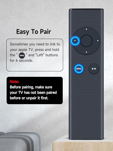Apple TV 4K 1 2 3 için Yeni Yedek Uzaktan Kumanda, Apple TV A1294 A1469 A1427 A1378 MC377LL/A MM4T2AM/A MD199LL/A MC572LL/A MM4T2ZM/A ile Uyumlu, Evrensel iPhone MacBook Dock Müzik Sistemi - 4